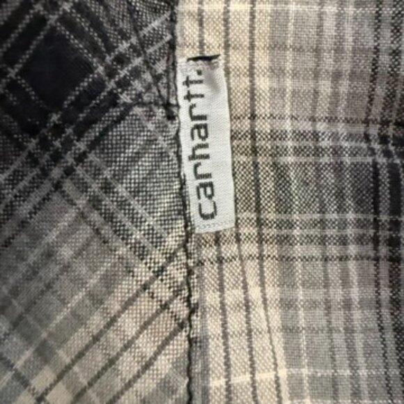 Carhartt Black & Gray Plaid Button-Up Flannel Shirt – Size XXL - Picture 8 of 11